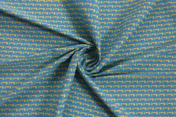 Deadstock Ex Paul Smith Stretch Denim Digital Retro Print - Teal