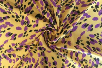 Lady McElroy Painted Pawprints - Honey - Viscose Challis Lawn - Remnant - 2.2m