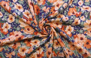 Lady McElroy Pansy Pastures - Viscose Challis Lawn - Remnant - 2.2m