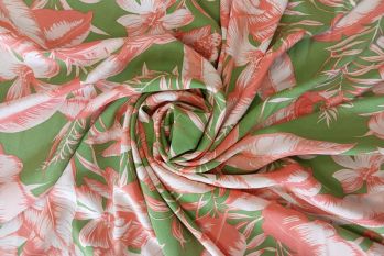 Lady McElroy - Paradiso Plumage - Sage - Viscose Challis Lawn - Remnant - 2.1m