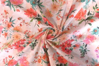 Lady McElroy Peach Daydream - Marlie-Care Lawn - Remnant - 3m