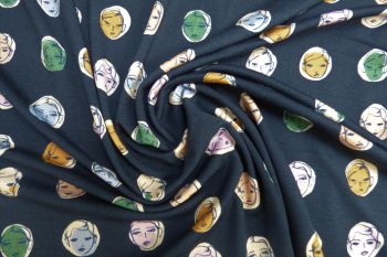 Lady McElroy Penny People Crepe Jersey - Remnant - 3.5m