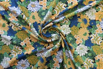 Lady McElroy Perla Bouquets - Green - Viscose Rickardi Lawn - Remnant - 3m