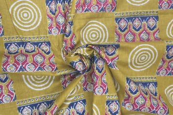 Lady McElroy Piccadilly Chevons - Cotton Lawn Hand-Dyed Block Print