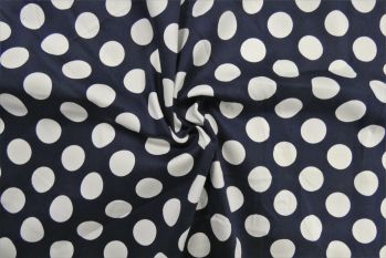 Lady McElroy Polka Sateen - Navy - Remnant - 1.2m