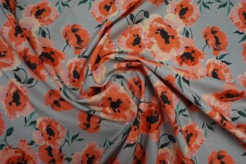 Lady McElroy Poppy Array - Cotton Pesanté Poplin - Remnant - 3m