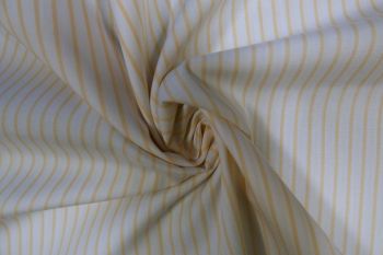 Ex Paul Smith Deadstock Designer 100% Cotton Stripe Shirting - Peach/White