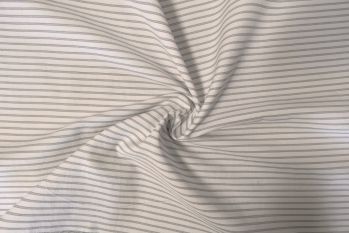 Ex Paul Smith Deadstock Designer 100% Cotton Canvas Stripe - Dove/White
