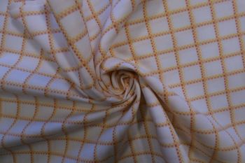 Ex Paul Smith Deadstock Designer Cotton Check Shirting - Orange/Amber
