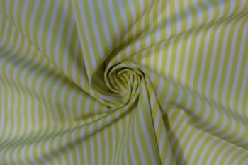 Ex Paul Smith Deadstock Designer 100% Cotton Stripe Shirting - Lemon