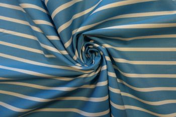 Ex Paul Smith Deadstock Designer 100% Cotton Stripe Shirting - Peacock Remnant - 1.2M