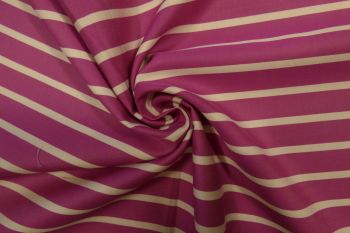 Ex Paul Smith Deadstock Designer 100% Cotton Stripe Shirting - Magenta - Remnant - 2.4