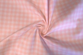 Ex Paul Smith Deadstock Designer Crisp Cotton Poplin Gingham Check - Baby Pink Remnant - 1.1m
