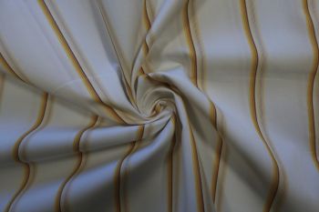 Ex Paul Smith Deadstock Designer Cotton Stripe Shirting - Amber/Brown