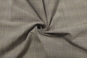 PS348 - Ex Designer Textured Cotton Canvas Check Faulty Remnant 1.8M