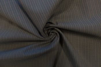 Ex Paul Smith Deadstock Designer Cotton Stripe Shirting - Chestnut/Grey