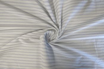 Ex Paul Smith Deadstock Designer Cotton Stretch Shirting Stripe - Ice