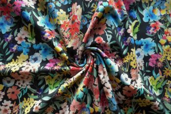 Lady McElroy Rainbow Garden - Stretch Cotton Sateen - Remnant - 2m