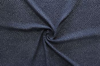 Lady McElroy Raining Dots - Navy/Ivory Viscose Challis Lawn - Remnant - 2.6m