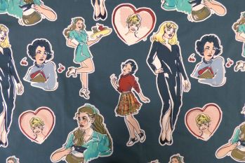 Lady McElroy Retro Graphics - Marlie-Care Lawn - Remnant - 2m