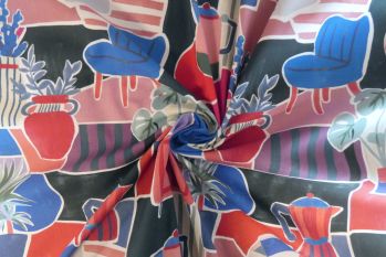 Lady McElroy Retro Lifestyle - Royal - Marlie-Care Lawn - Remnant - 2m