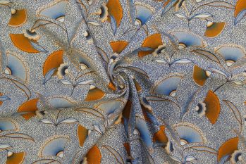 Lady McElroy Rustic Stems - Winter Blue - Chloe Chambray - Remnant - 3.5m