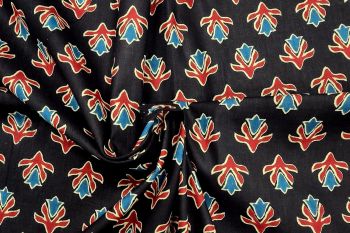 Lady McElroy Saffron Medallion - Black - Cotton Lawn Hand-Dyed Block Print