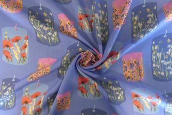 Lady McElroy Floral Flames - Viscose Challis Lawn - Remnant - 3m