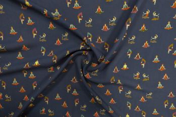 Lady McElroy Shantini Yoga - Navy - Viscose Challis Lawn - Remnant - 2m