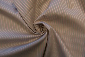Cotton Sheened Stripe Shirting - Champagne Pink/Dove Grey Remnant - 1.7M