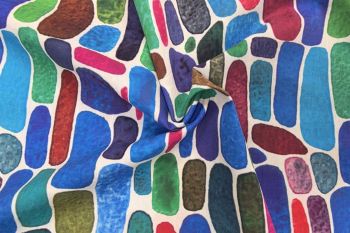 Lady McElroy - Stained Glass Pebbles - Blue - Cotton Pure Lawn