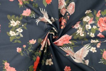Lady McElroy Storking Beauty - Navy - Cerutti Lawn - Remnant - 2m