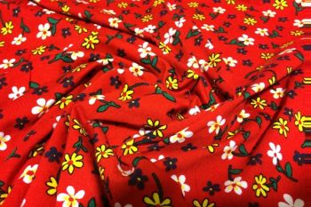 Deadstock Ex Designer Cotton Jersey - Sunshine 02 - Red