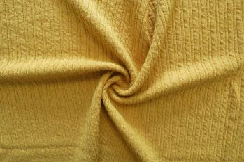 Lady McElroy Livingstone - Chain Cable Knit Jersey - Ochre - Remnant - 2m
