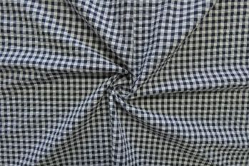 SW580 - Gingham Seersucker Check-Oxford Navy Remnant 2m Faulty