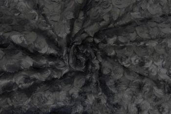 Deadstock  Ex-Designer Swirled Faux Fur In Slate Grey Remnant 3.7M
