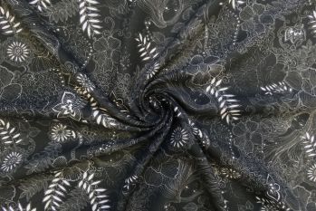 Lady McElroy Sylvan Glade - Black - Chloe Chambray - Remnant- 1.7m