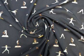 Lady McElroy Symphony of Life - Marine - Viscose Challis Lawn - Remnant - 3m