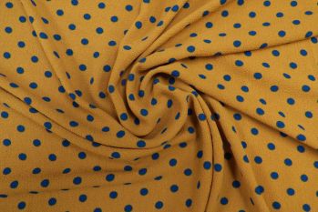 Lady McElroy Tea Party Polka - Mustard - Remnant - 2m