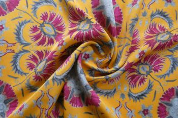 Lady McElroy The Wildwood Mosaic Coordinate Collection - Thistle Majesty - Ochre - Pure Cupro