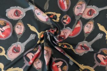 Lady McElroy Through The Looking Glass - Viscose Challis Lawn - Remnant - 3m