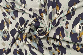 Lady McElroy - Indigo Mirage – Gold - Sandwashed Silk-Mix Soft Satin Twill