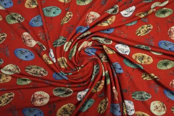 Lady McElroy Tokyo Parasol - Rouge Crepe Jersey - Remnant - 3.5m