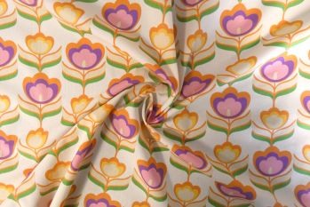 Lady McElroy Tulip Symmetry - Ivory - Marlie-Care Lawn - Remnant - 2m