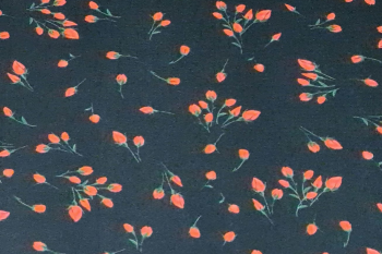 Lady McElroy Confetti Roses - Midnight Cool-Touch Crepe - Remnant - 3m