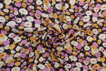 Lady McElroy Valley Of Poppies - Viscose Rickardi Lawn - Remnant - 4.4m