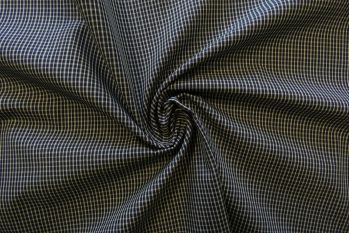 Deadstock Ex Designer Cotton Italian Yarn-Dyed Tartan Check Shirting - Dark Blue