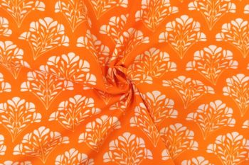 Lady McElroy - Tangerine Deco Fan - Cotton Pure Lawn