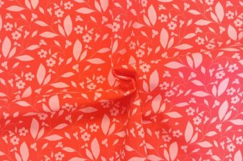 Lady McElroy - Whispering Leaves in Coral & Blush - Cotton Pure Lawn