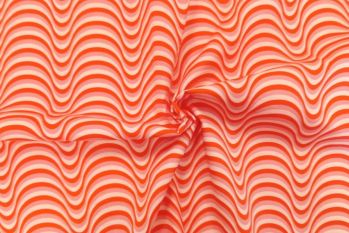Lady McElroy - Groovy Waves in Tangerine & Pink - Cotton Pure Lawn